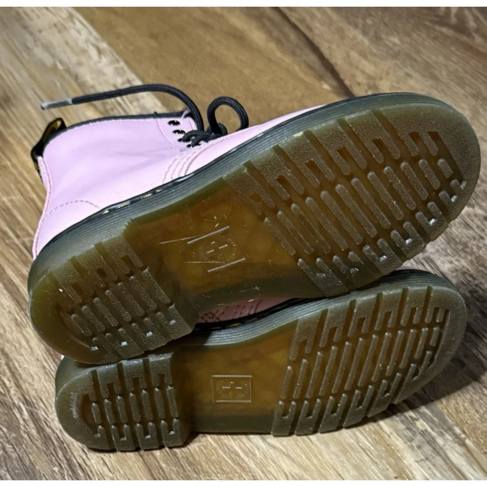 Dr Martens 1460 J Boots pastel pink patent leather Little Kid Sz 9 Zip Up